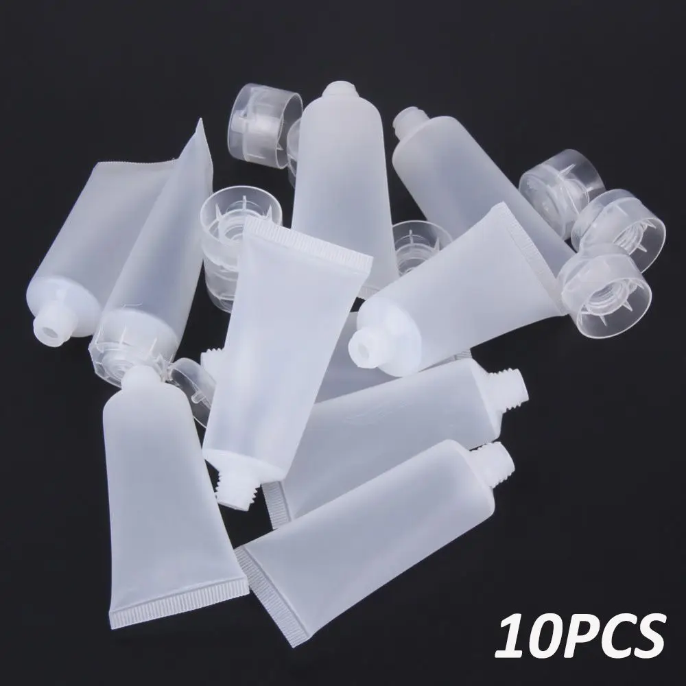 10Pcs Cosmetic Empty Tubes Travel Makeup Container Squeeze Dispensing Bottle