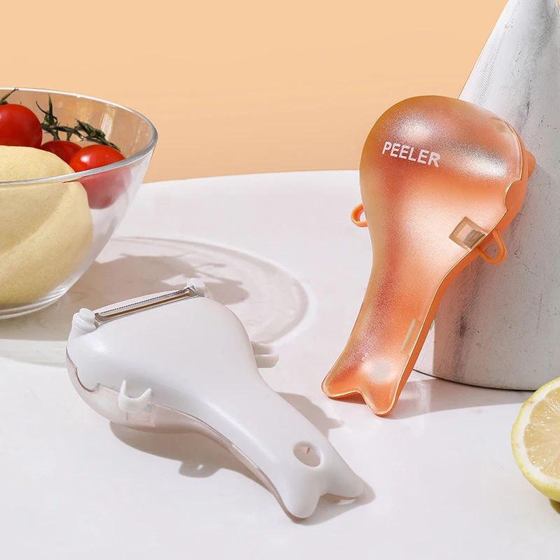 

New Fruit Vegetable Peeler with Container Manual Cucumber Apple Potato Peeling Tool with Stainless Steel Blade Kitchen Gadgets