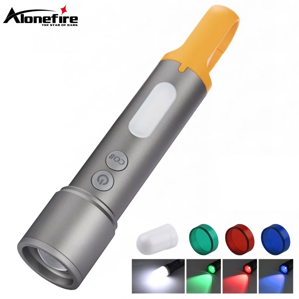 

Масштабируемый фонарик Alonefire Z8, красный, зеленый, синий, белый, ручной фонарик, быстрая зарядка, многофункциональный фонарик для кемпинга