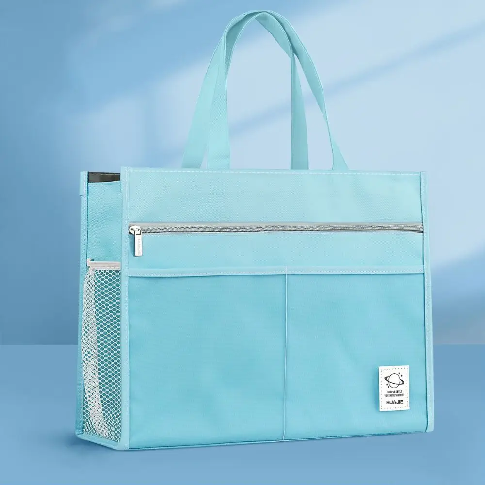 휴대용 두꺼운 옥스포드 핸드 헬드 도서 가방 대용량 A3 미술 학생 가방 지퍼 8k 파일 가방 학교 사무용품