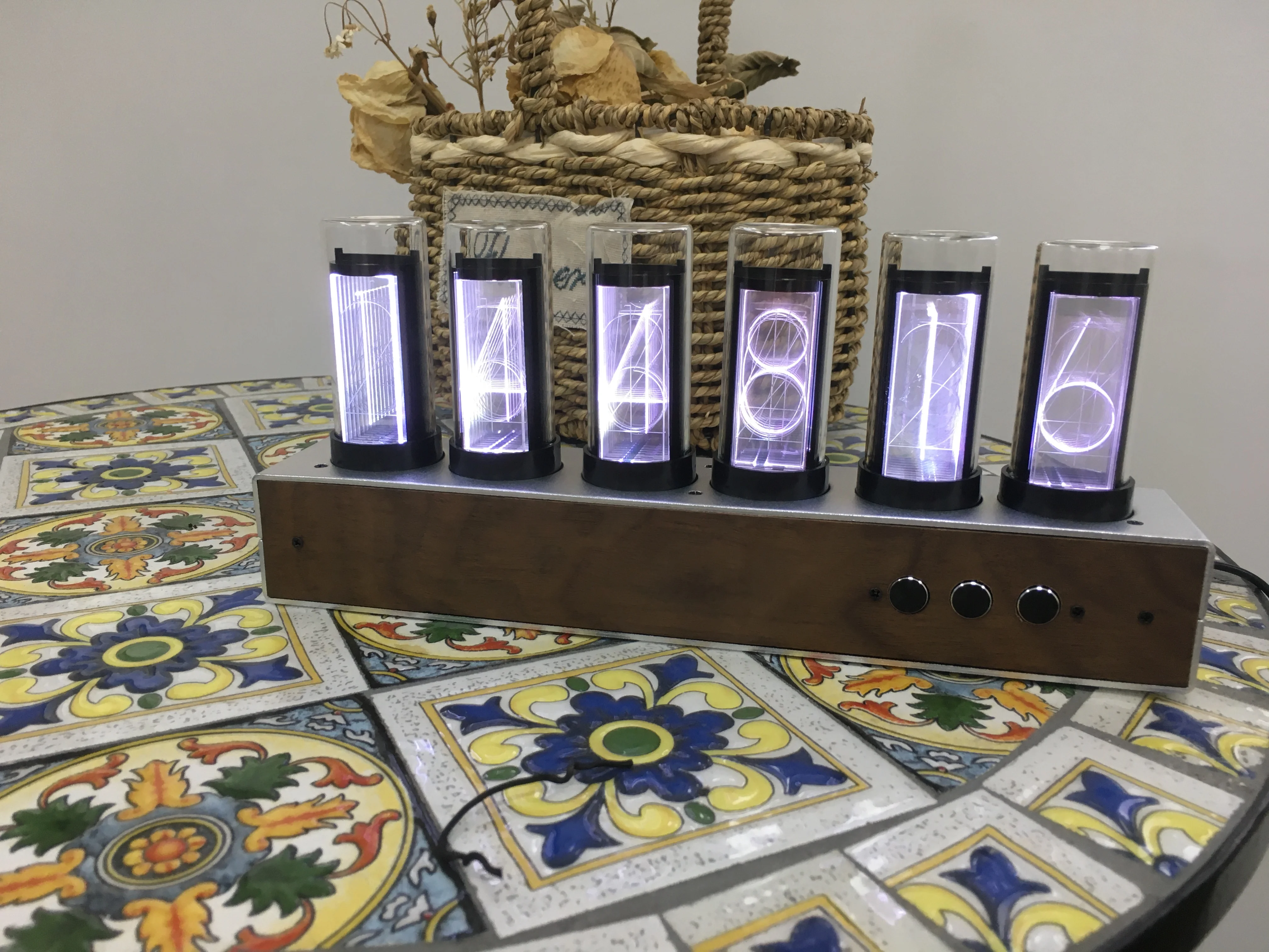 Digital Clock Table Clock Nixie Tube Clock Tube Nixie Clock Modern Creative Design Digital Table Desk Clock Decor Home Decorations Retro Exquisite Glow Nixie Tube digital clock,table clock,lcd digital clock,digital desk clock,digital table clock,nixie tube clock