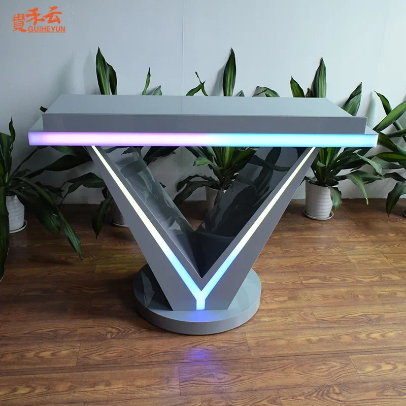 Bar furniture glowing led table disc player dj bar private room disc mixer removable dish table
