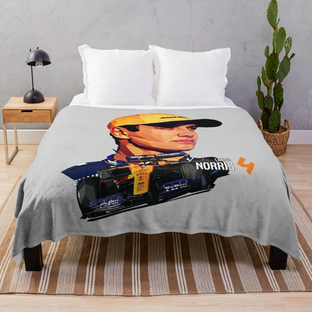

Lando Norris Low Poly V2 Throw Blanket cotton knit blanket queen size designer blanket
