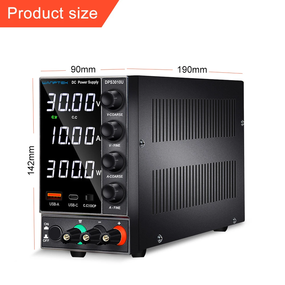 DC 전원 공급 장치 조정 가능한 4 자리 실험실 벤치 전원, 30V 10A 60V 5A AC 스위칭 안정화 전원 공급 장치, Wanptek DPS3010U