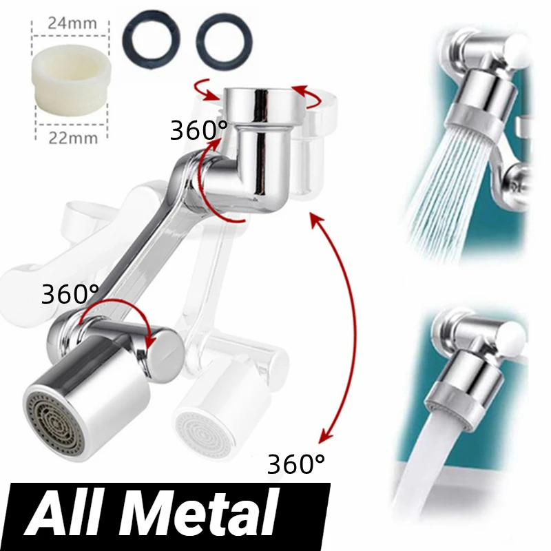 Universal 1080°Rotatable Faucet Spray Head Kitchen Tap Extender Adapter Universal Splash Filter Nozzle Flexible Faucets Sprayer