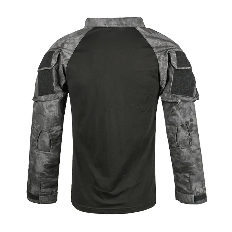 Men Tactical T Shirt Camouflage Long Sleeve Zipper Assault Frog Climbing Outdoor Shirt Hiking Uniform sport t shirt long sleeve t shirt