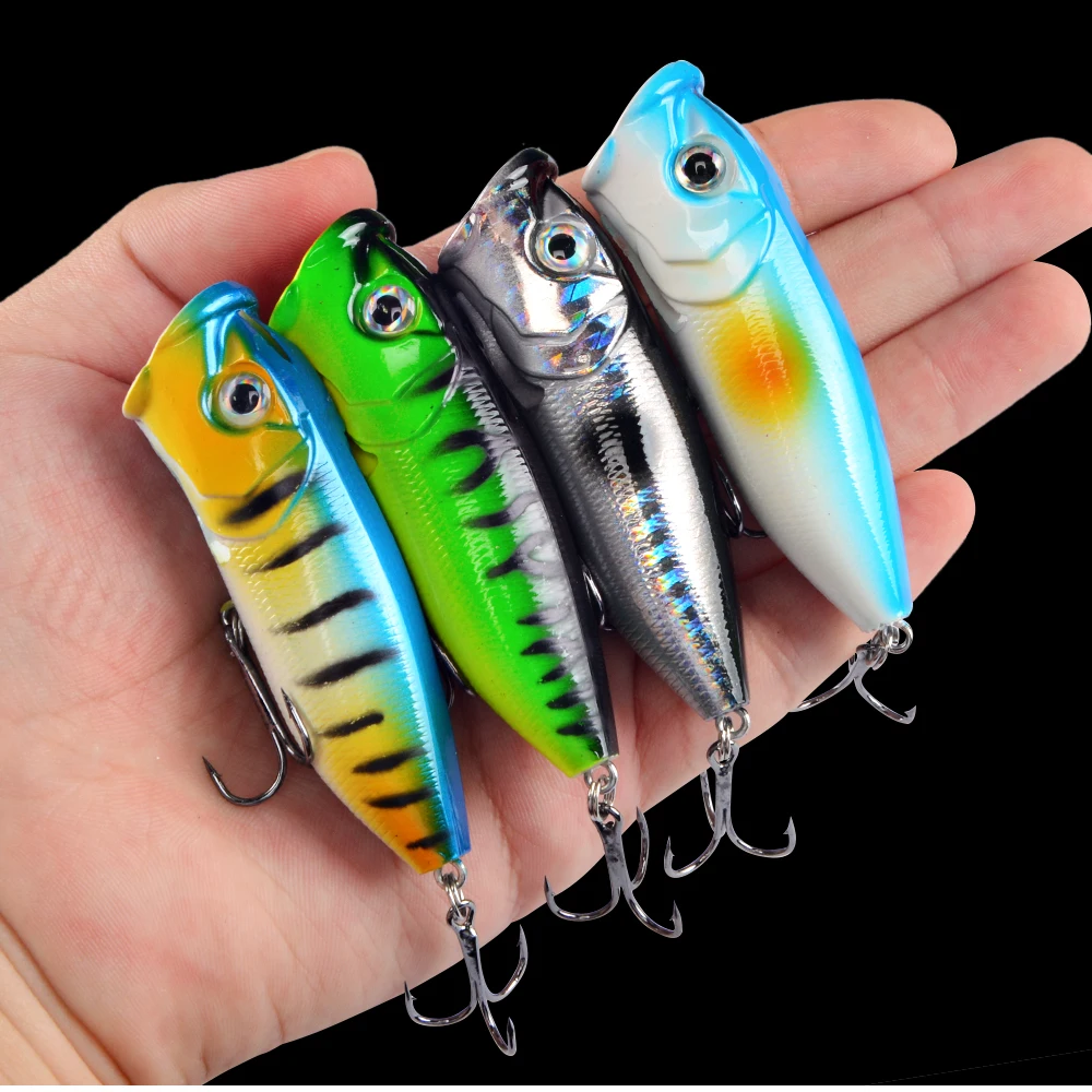 LINGYUE 1pcs/lot 7cm/12g Popper Fishing Lure Hard Fishing Baits Top Water  Lure Saltwater Fishing Lures for Pike Bass Pesca