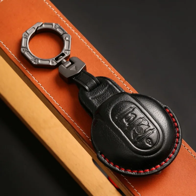 

Leather Car Remote Key Case Fob Cover For MINI Cooper Clubman Hardtop Hatchback Countryman F54 F55 F56 F57 F60 Key chain