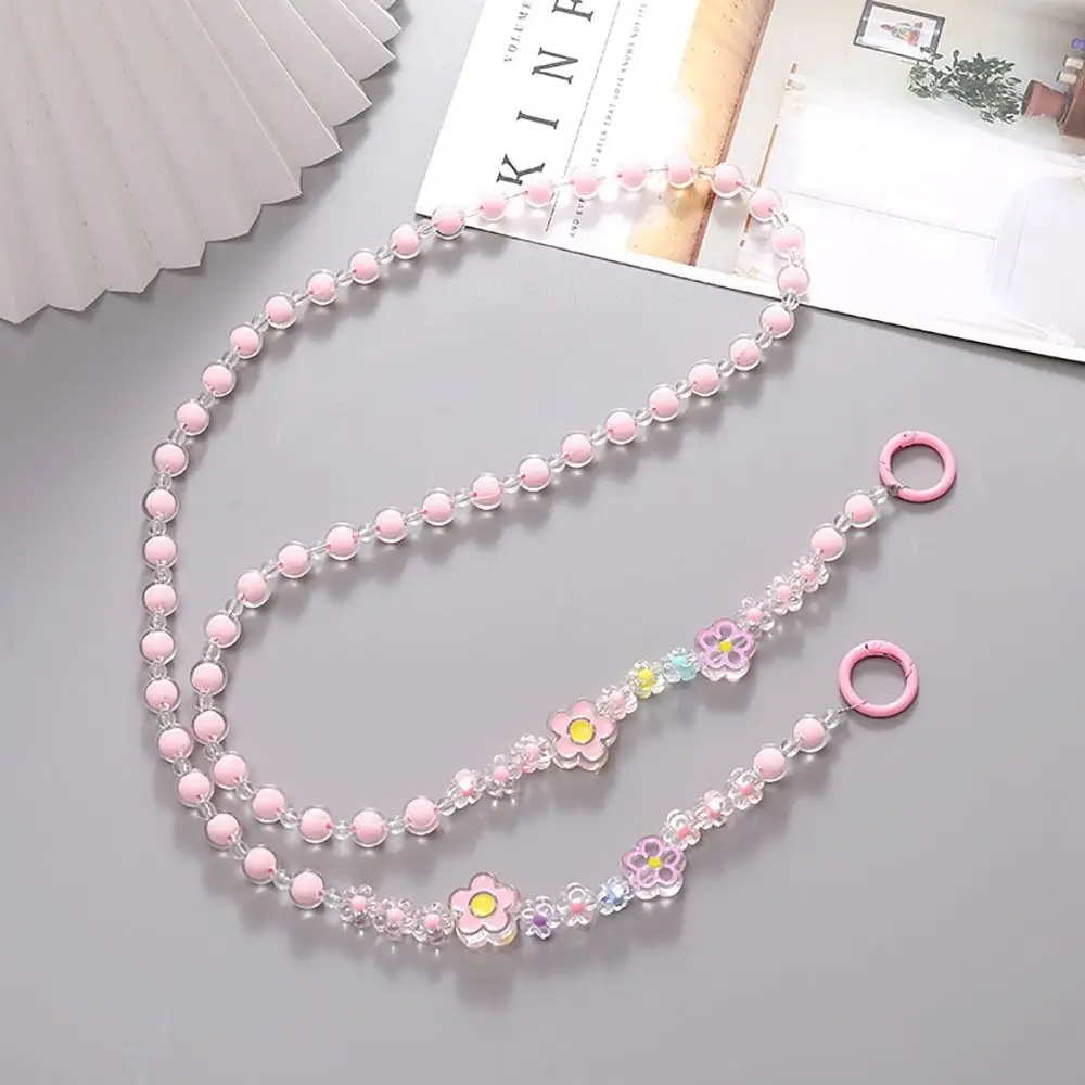 Fashion Colorful Beaded Strap Mobile Phone Lanyard Anti-lost Necklace Chain Doll Lanyard Portable Shoulder Strap Bag Accessory