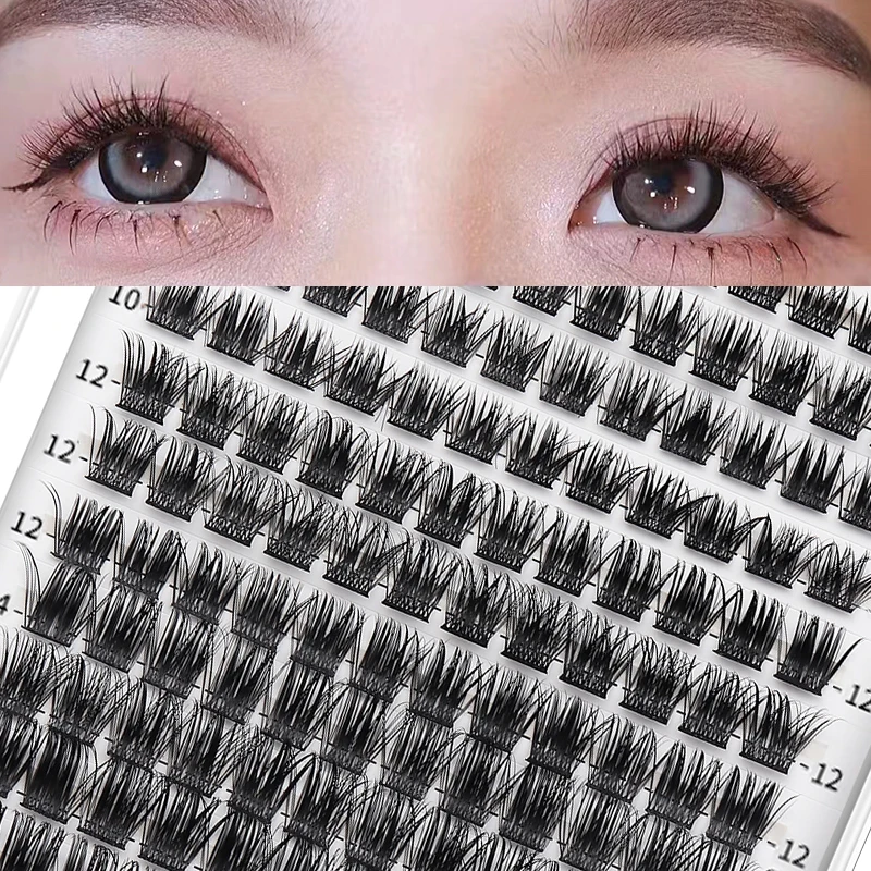 

9-16mm Mix D Curl Individual Lash Extensions Segmented False Eyelash Extension Clusters Lashes Soft&Natural False Eyelashes