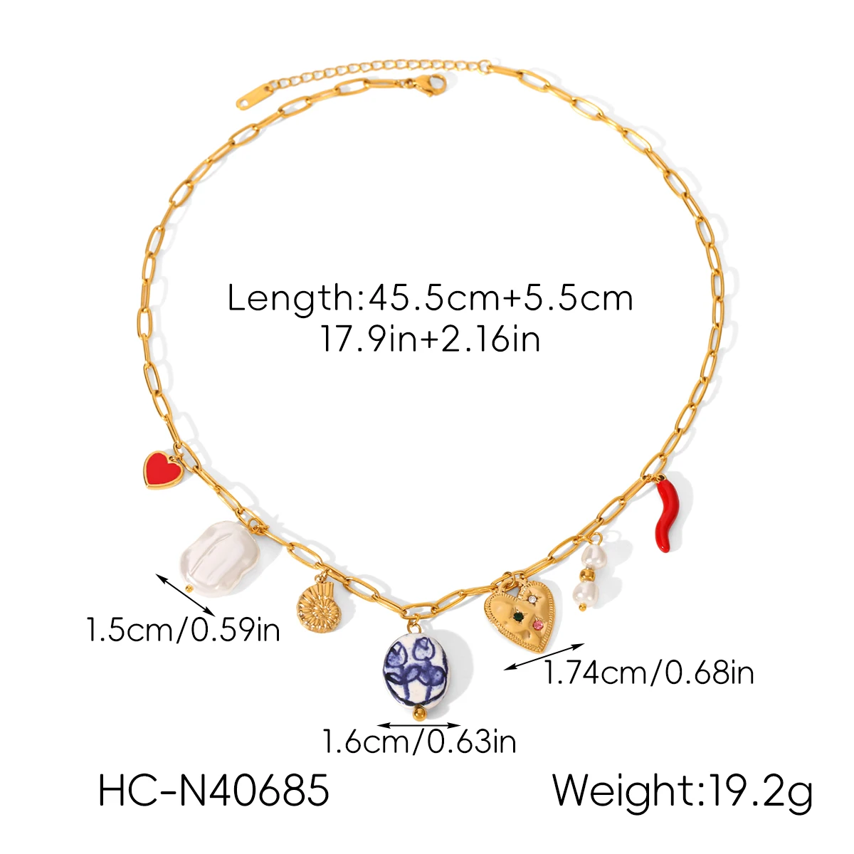 Y2K-Accessoires, vergoldeter Charm-Perlenkette, Damen-Choker, hochwertiger Edelstahlschmuck, wasserdicht, Geschenk für sie – Detail 16