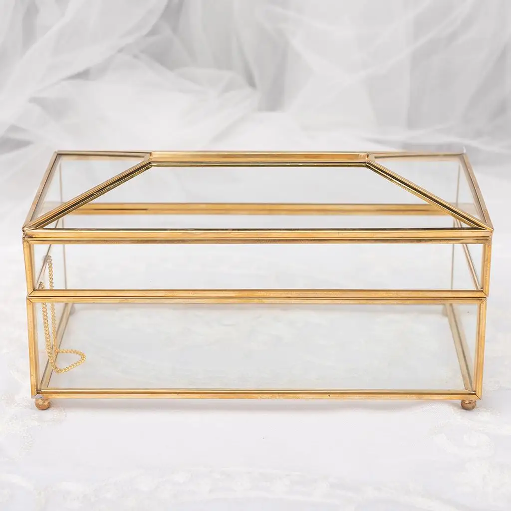 

Tissue Box Geometric Transparent Glass Home Desk Coffee Table Decorations