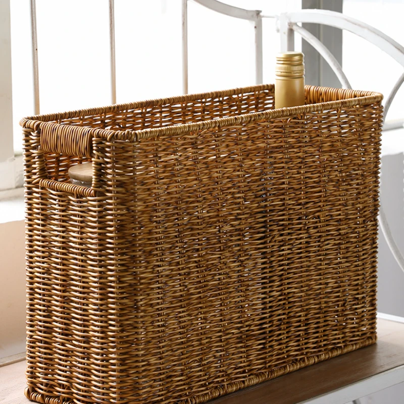 

Study Magazine Book and Newspaper Storage Basket Nordic Home Storage Basket Living Room Weaving Snack andket