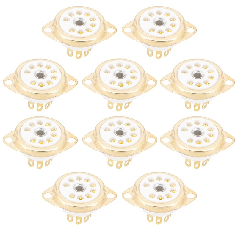 10 Pz Ceramica B9A 9Pin Tubo A Vuoto Presa Pannello Montaggio Telaio Per Ecc81 Ecc82 Ecc83 El84 6922 Tubo A Vuoto