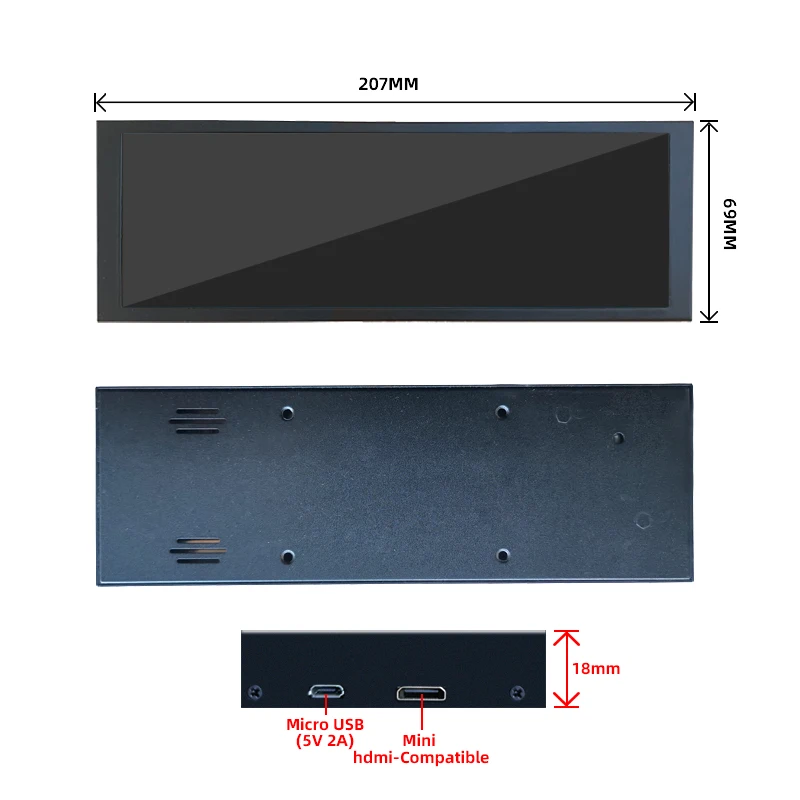 Wisecoco-mini Monitor Secundário Portátil Auxiliar Aida64 Sub Display para pc Cpu Gpu Monitoramento Ssd 7.84 400x1280 - Imagem 5