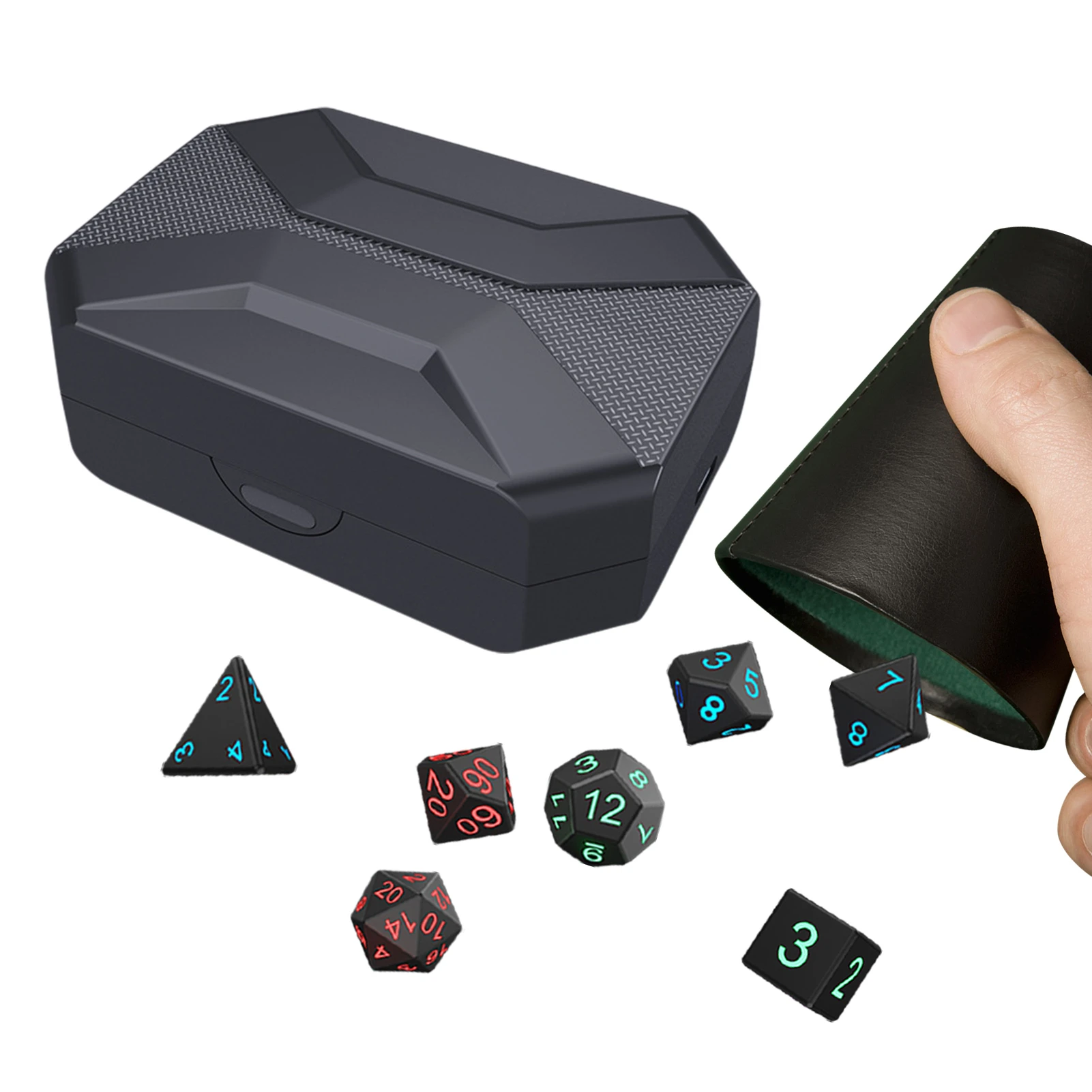 Luminous Dnd Dice Rechargeable Dice Set With Box D&d Dice D4 D6 D8 D10