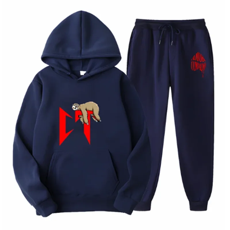 

Corridos Tumbados Hoodie Set Men's Fashion Natanael Cano Hoodie + Sweatpants set Women's casual Harajuku street jumper set