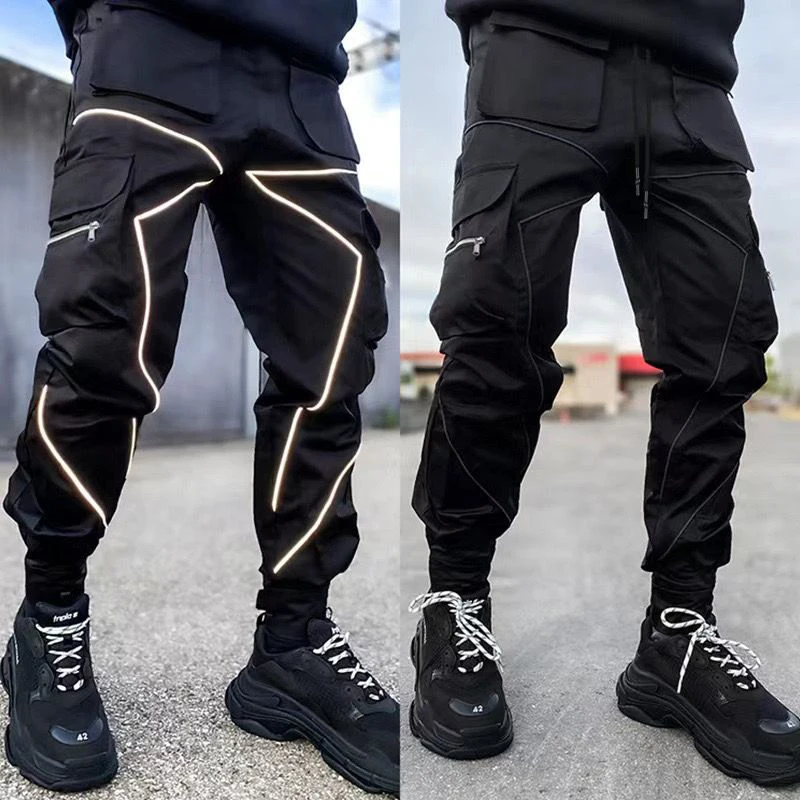 Spring Autumn Loose Casual Streetwear Patchwork Hip Hop Cargo Pants Male Elastic Waist Trend Fashion Harajuku Y2K Trousers Men