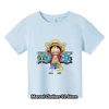 New Summer Short Sleeve Anime One Pieces Printed T-shirt  Children Summer Cool Streetwear Cool Boy Girl Kids Tops 2
