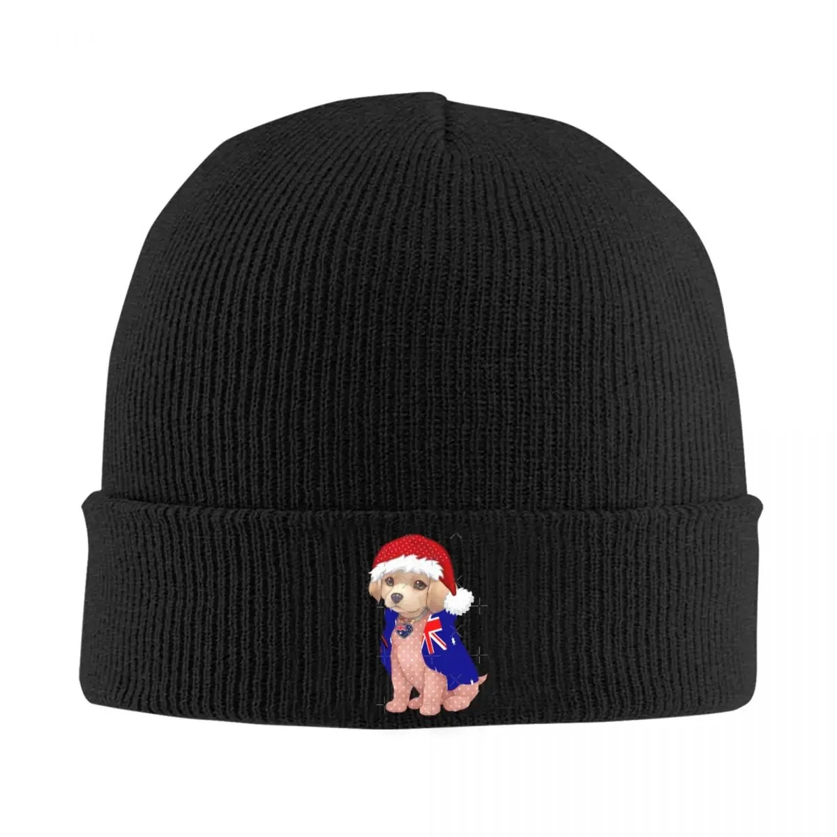

An Elegant Dog Celebrates Christmas With The Australian Flag Classic Knitted Hat 100% Acrylic Elastic Father's Day Gift