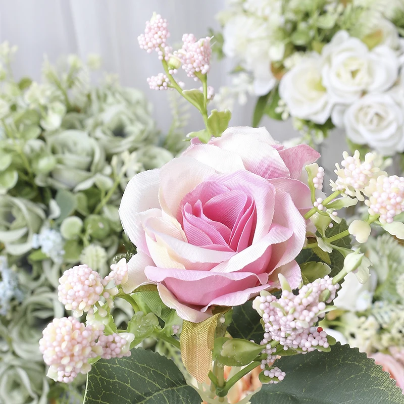 1/3/5PCS Künstliche Rose Blumenstrauß Wohnzimmer Dekoration Hochzeit Garten Blumen Garten Party Decor Outdoor braut Bouquet – Detail 11