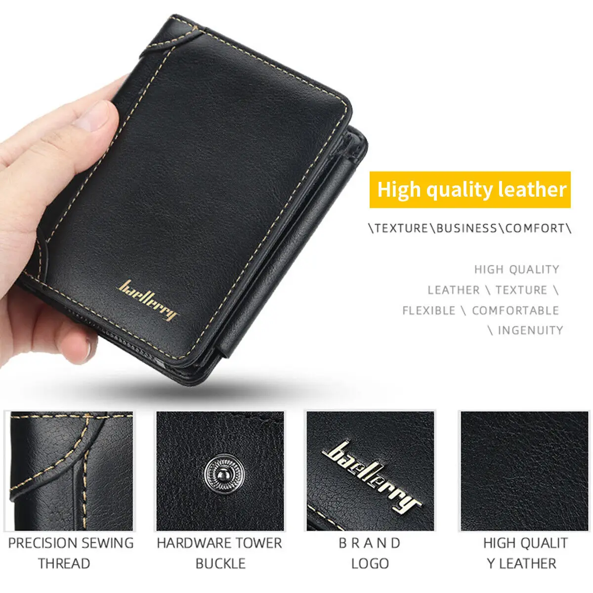 Luxury Anti Rfid Men Wallet Genuine Leather Men Wallets Short Male Purse  Card Holder Wallet Men Money Bag Top Quality Slim Walet—Brown