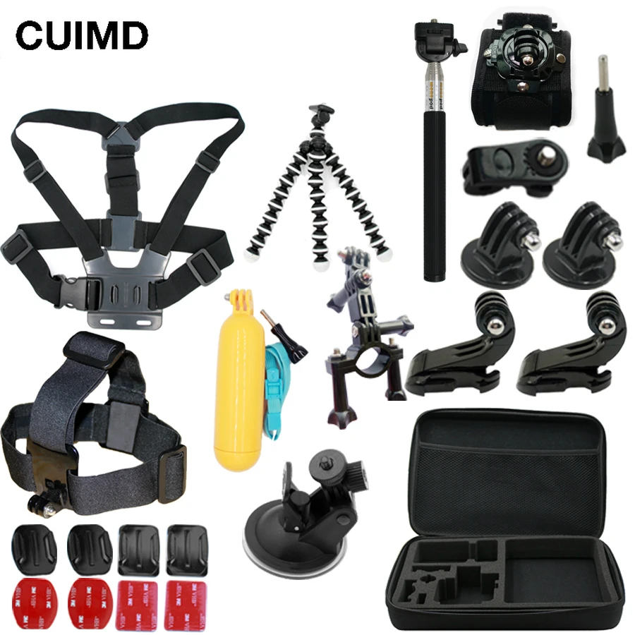 

For Gopro Accessories Set Go Pro Kit Mount SJCAM Go Pro Xiaomi Yi for Sony Act Cam HDR AS200V AS100V AZ1 4k Osmo Action Cameras