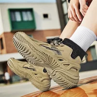 Men Tactical Boots Outdoor Hiking Shoes with Straps for Combat Training Waterproof Straps Breathable Multifunctional Motorcycle