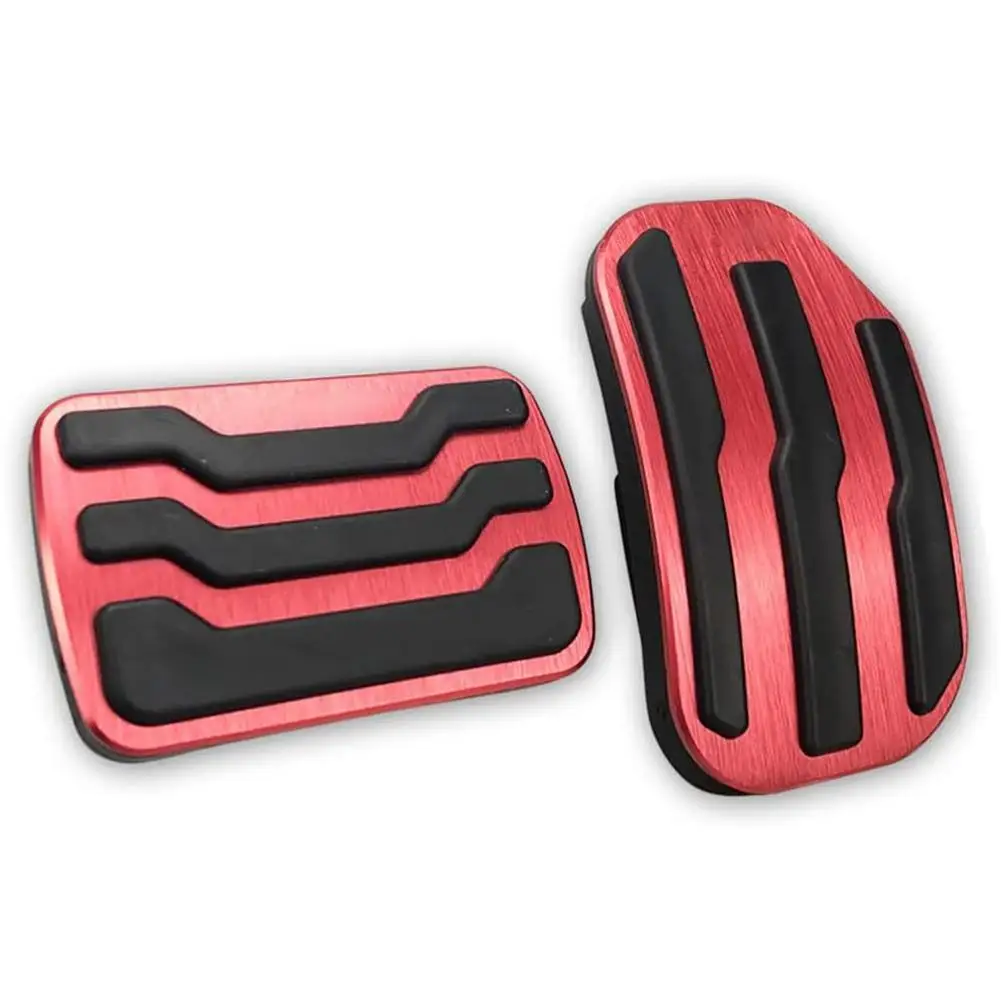

2PCS Anti-Slip Aluminum Brake Gas Pedal Pads No Drilling Accelerator Pedal Covers Auto Interior Accessories