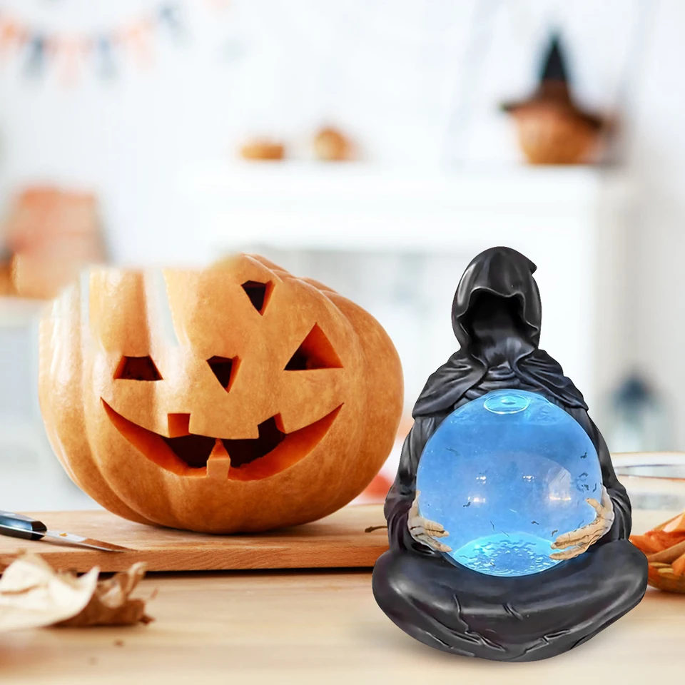 Gothic Grim Reaper Crystal Ball Light Decoration