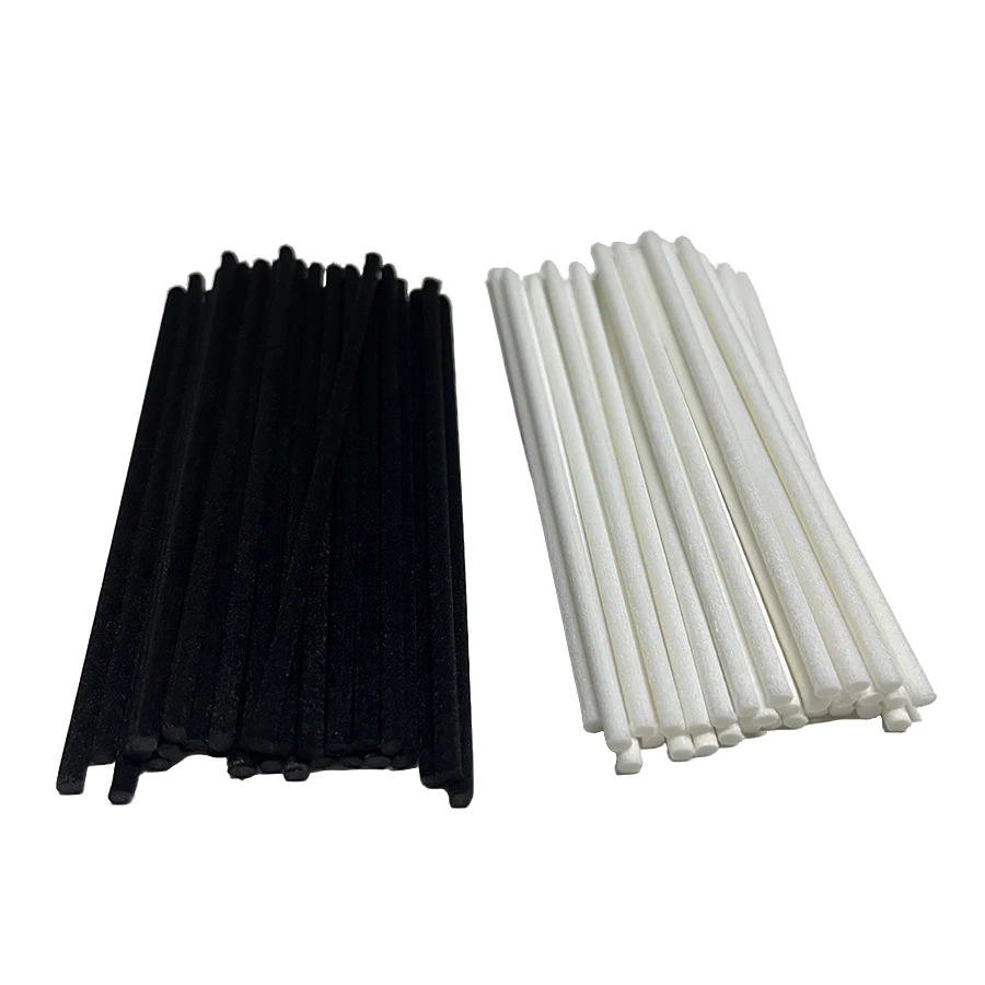 Aroma Diffuser Sticks 20pcs L10cm D3mm Black/White Aroma Diffuser Fibre Sticks Essential oil Reed Diffuser Replacement Refill Sticks for Air Freshener
