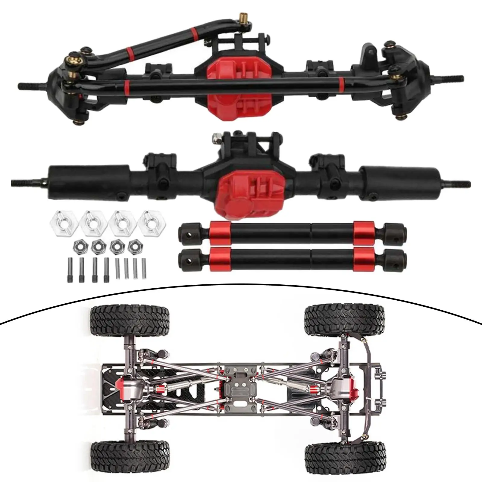 Eje De Transmisión De Metal 104-139mm Para RC Crawler – Compatible Con Axial SCX10 90046, TRX4 Y Redcat Gen8 1/10, Incluye Tornillos Y Llave