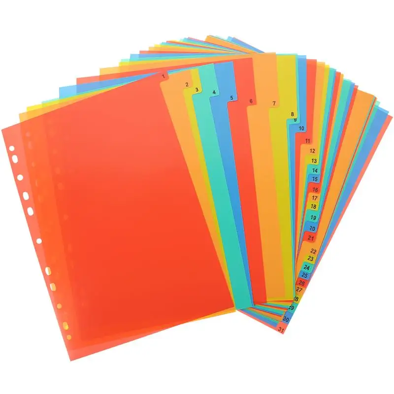 

1 Set A4 Binder Divider File Divider Subject Divider for Binder Notebook Divider Binder Notebook Index Page for School Office
