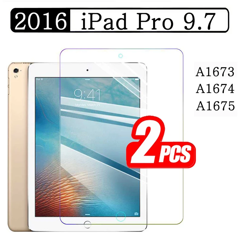 

(2 упаковки) Закаленное стекло для Apple iPad Pro 9,7 2016 A1673 A1674 A1675 Защитная пленка для экрана планшета с защитой от царапин