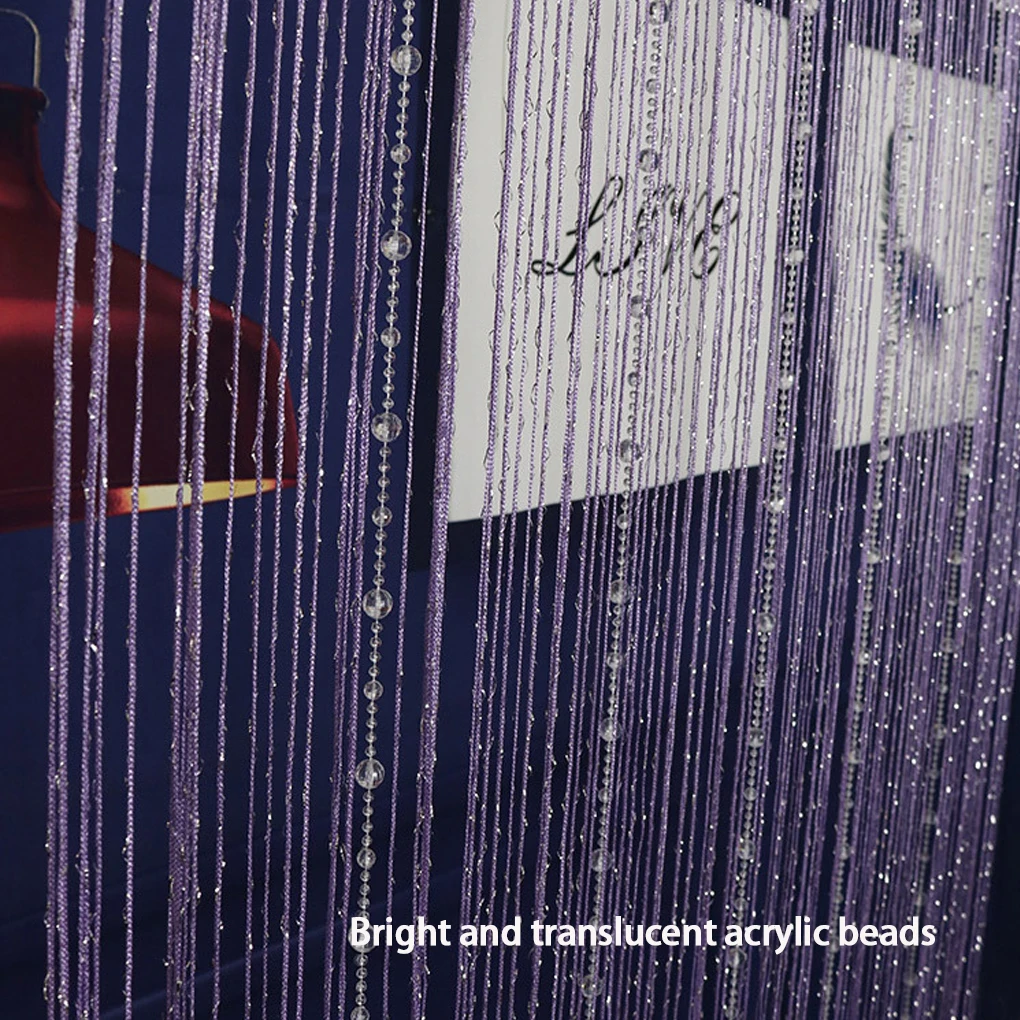 Crystal Bead Curtain - Elegant Beaded String Door Curtain with Shiny Tassels