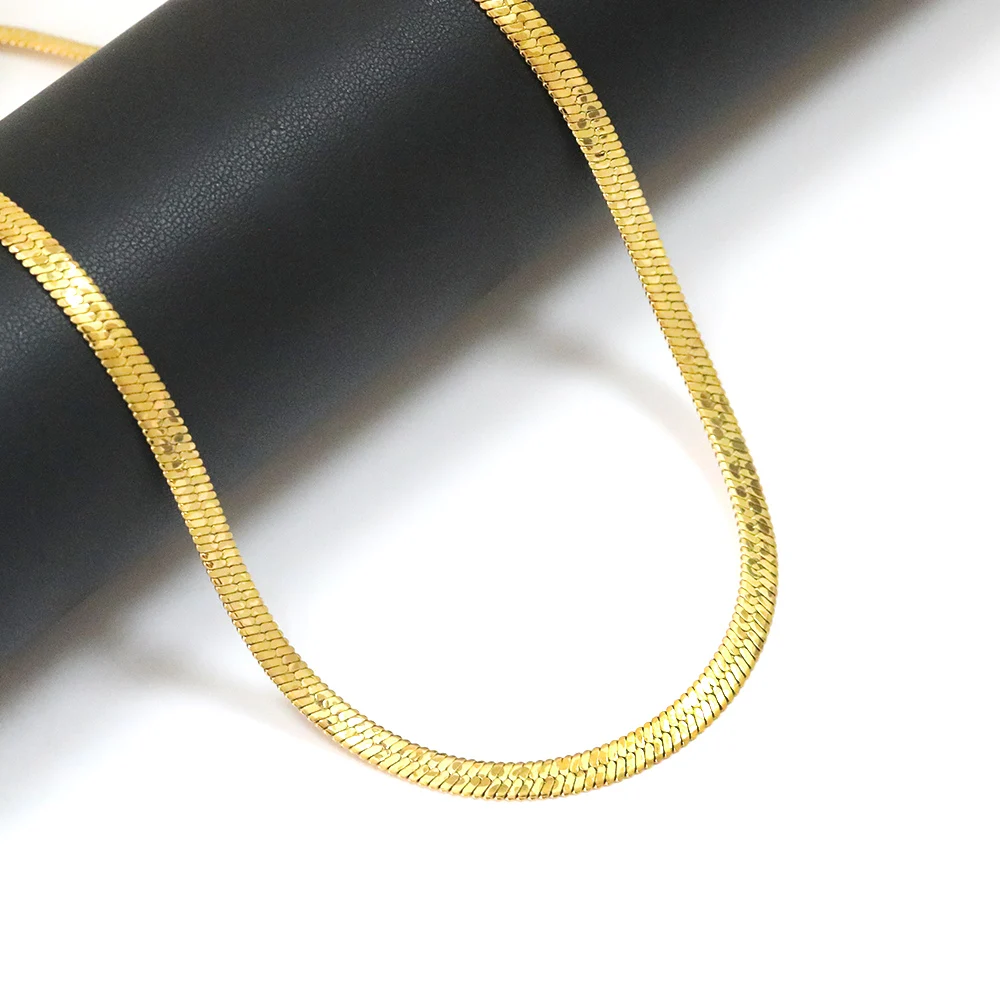 FindChic Collana Girocollo In Acciaio Inossidabile – Oro, Modello Osso Di Serpente, Larghezza 5/6 Mm, Regolabile
