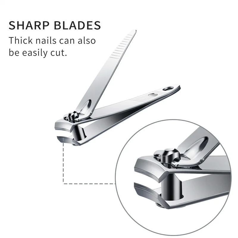 12/15 PCS Nail Clipper Premium Stainless Steel Fingernail Clipper Cutters With Nail File Sharp