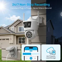 ARCCTV 2K WiFi caméra de sécurité 24/7 enregistrement automatique suivi humain couleur Vision nocturne caméra de Surveillance extérieure Audio bidirectionnel 3