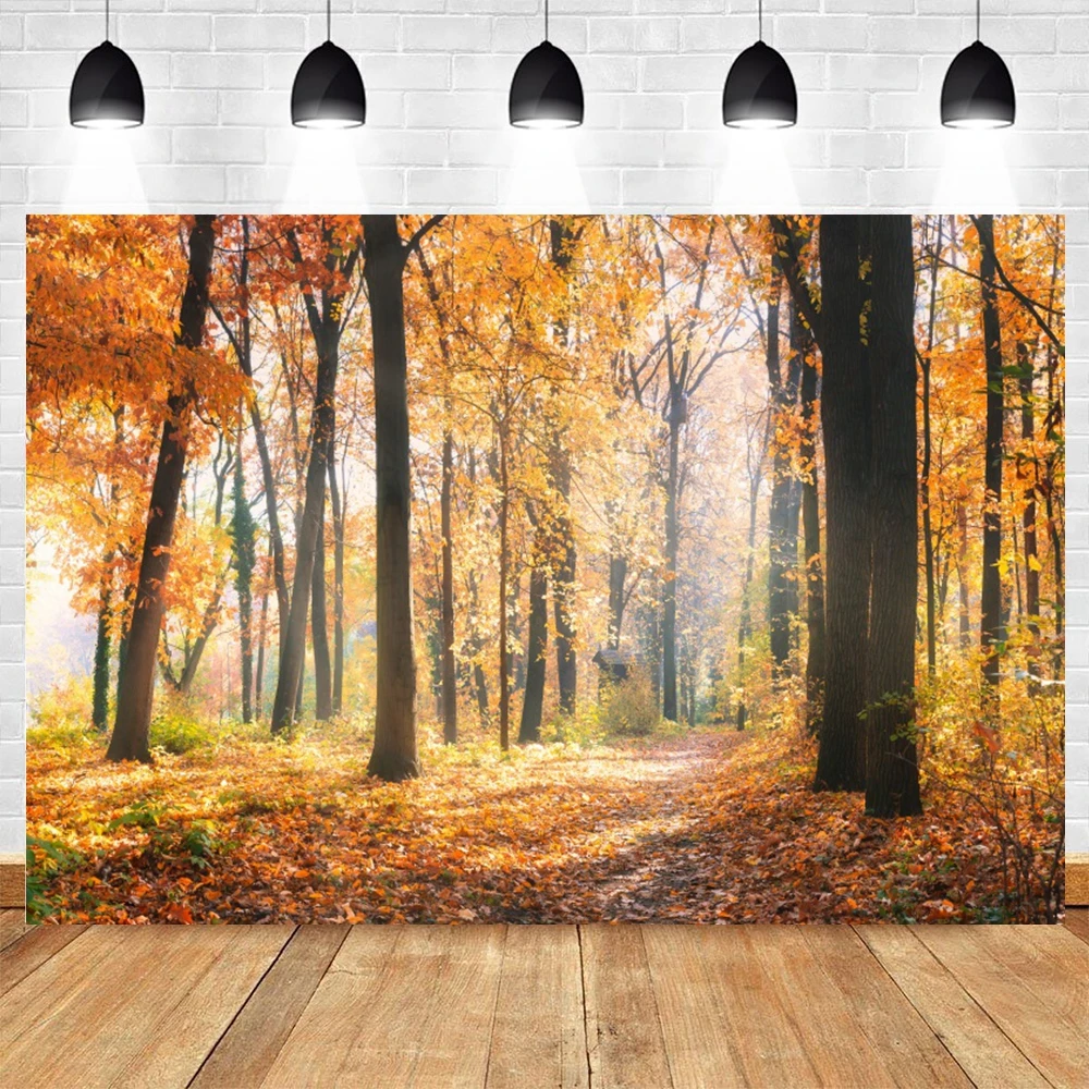 2.5X1.8M Toile De Fond D'automne, Scène Naturelle De Forêt, Feuilles D'Érable, Ferme, Grange, Jour De Thanksgiving, Portrait De Bébé, Bannière D'Arrière-Plan Pour Photographie
