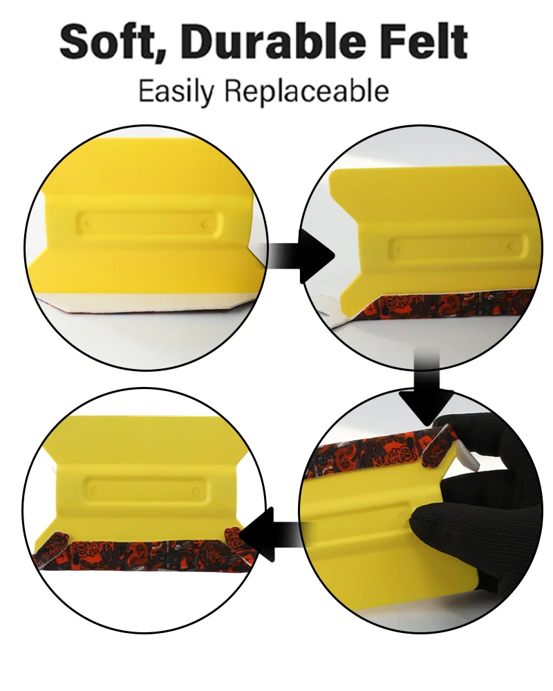 10 Stück Auto-Vinylfolien-Werkzeuge, selbstklebender Rakel, Stofffilz, Ersatz für 10,2 cm Rakel, Auto-Vinyl-Anwendung, Tönungswerkzeug – Detail 6