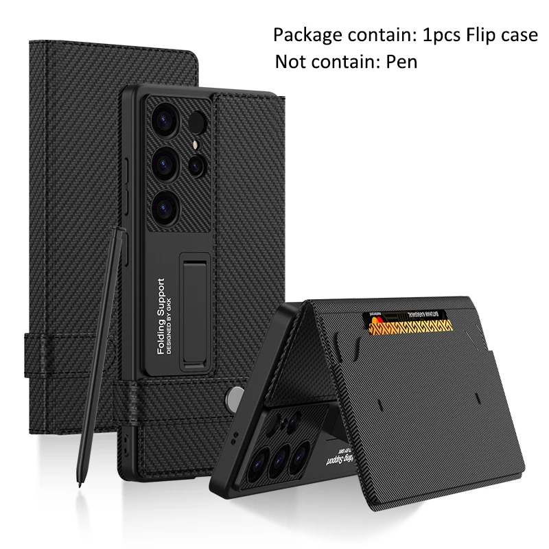 Leather Wallet Case with Card Holder - Book Flip Folio Cover