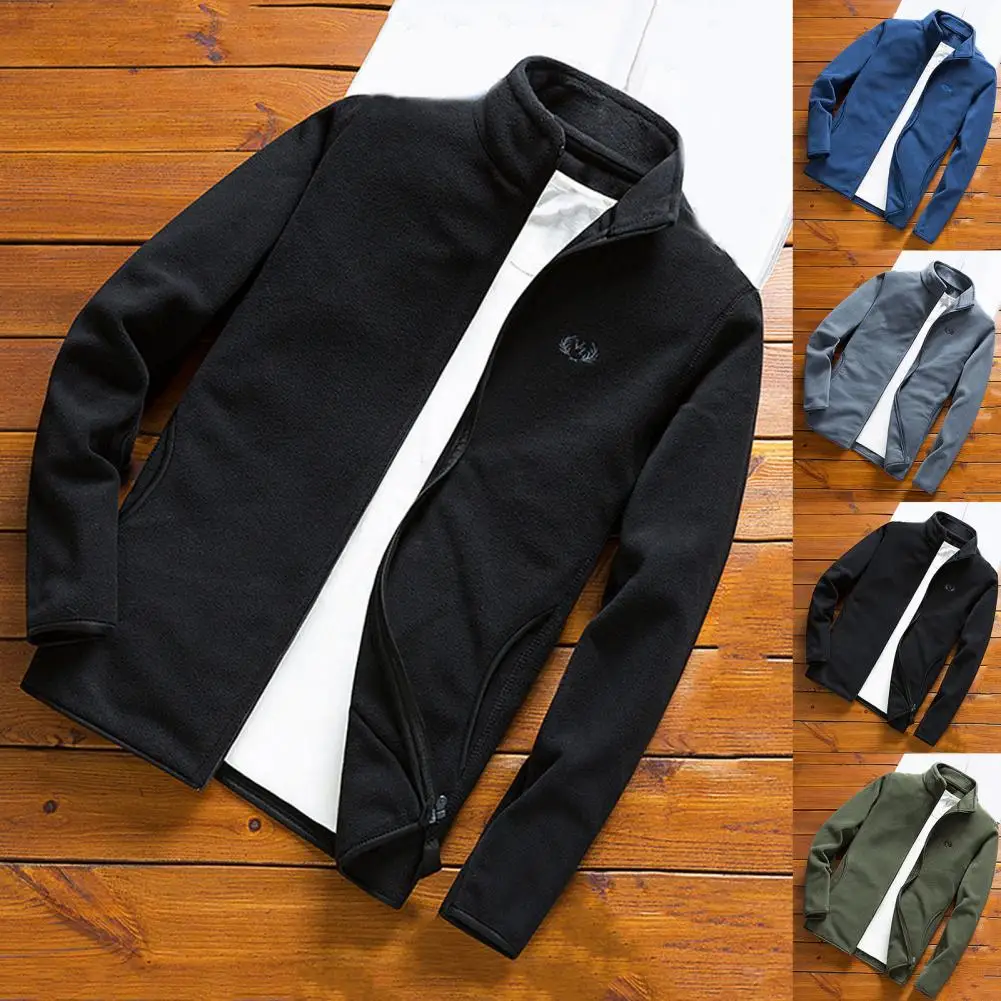 

Wholesale Outdoor Zipper Polyester Company uniform Staff Men's Full Zip Up Fleece Jacket Men