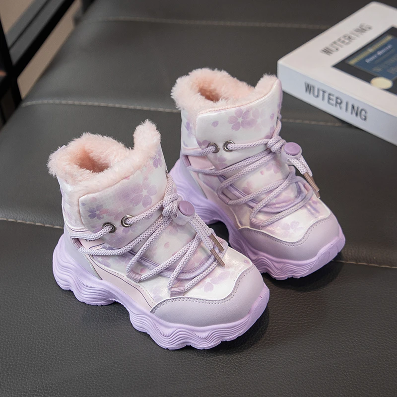 2025 Children Casual Cotton Boots for Girls Boys Winter New Faashion Korean Style Soft Bottom Anti-slippery Versatile Warm Shoes