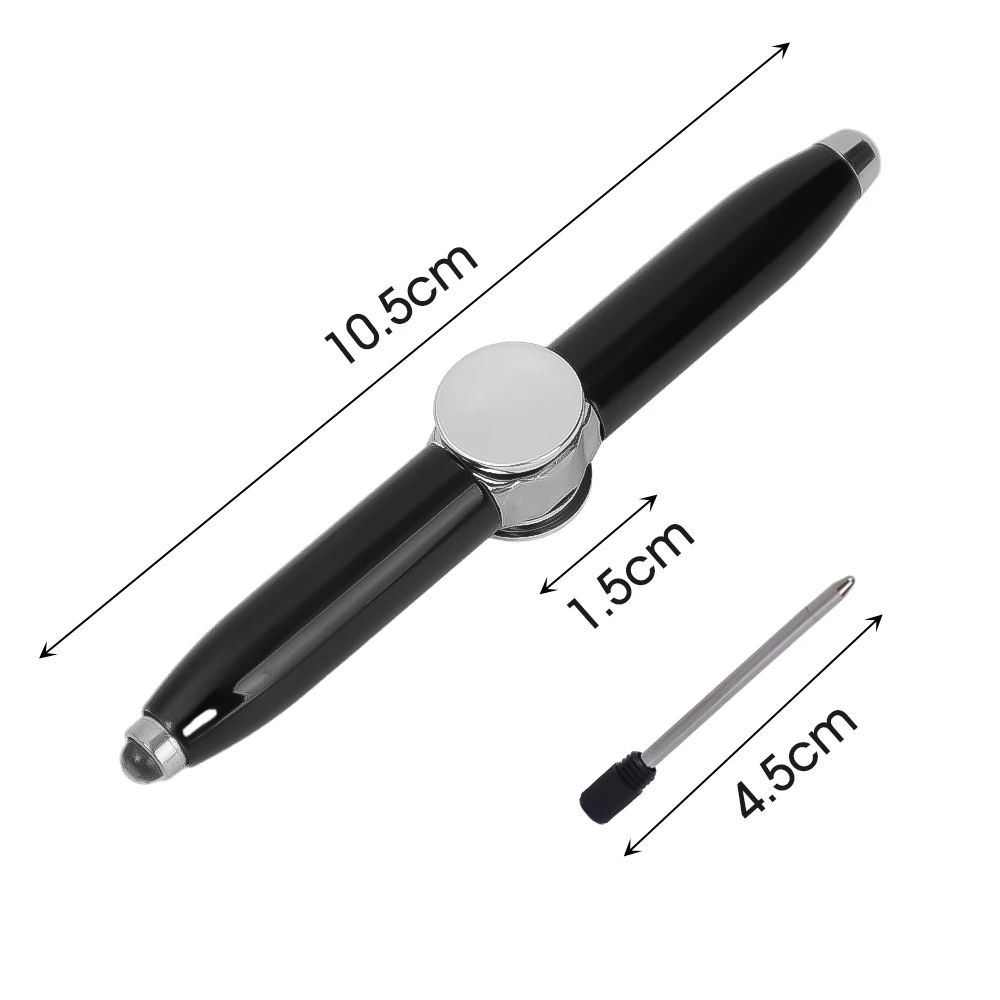 Metal Luminous Spinner LED Light Spinning Pens Release Pressure Student Gift Spinning Ballpoint Pen Twirling LED Rotating Toys 6