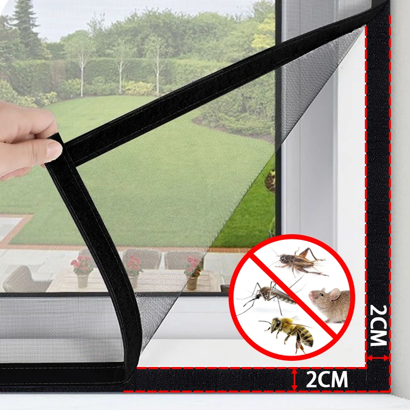 Customizable Indoor Mosquito & Insect Net for Windows & Doors - Safe for Babies & Family, Self-Adhesive, Reusable PP Nano Screen