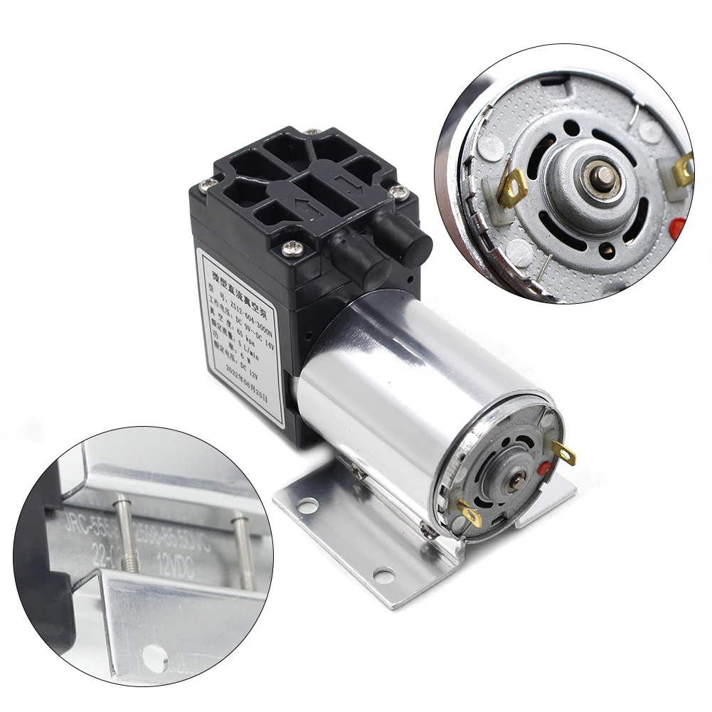 High Negative Pressure Suction Diaphragm Pump with Holder Mini Air Compressor Suction Pump DC 12V Air Booster 6W 65kpa air pump air compressor