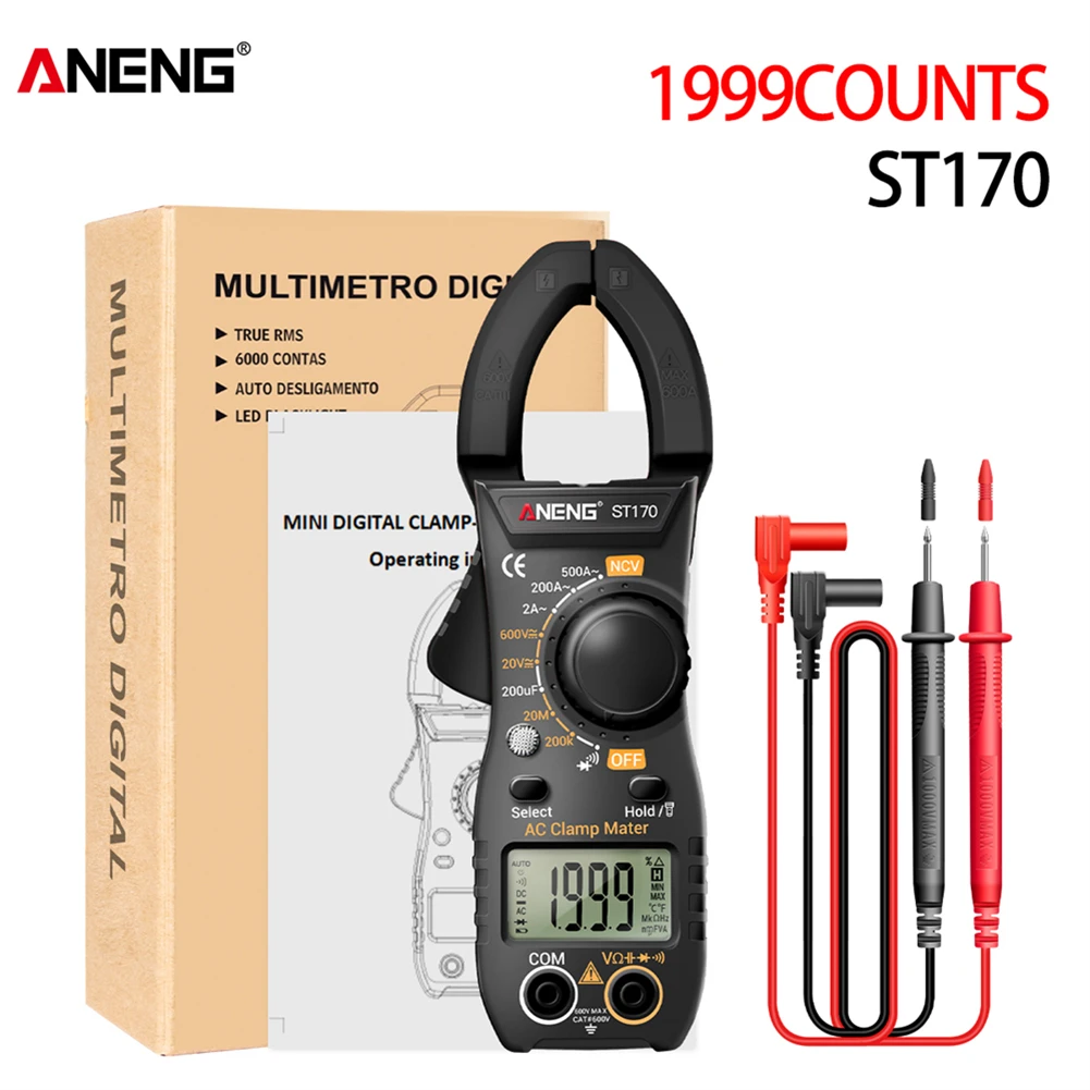 ANENG ST170 Professional Digital Clamp Meter DC/AC Current Multimeter