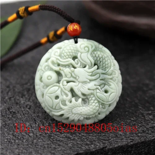 Chinese Jade Dragon Pendant Necklace Carved Amulet Gifts for Women Men pendant necklace