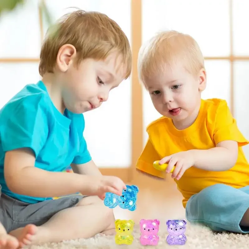 Giocattolo Antistress Orsetto Fidget, Squishy Glterato a Forma di Orsetto Gommoso, Piccolo Animale Carino, Giocattolo da Spremere per Decompressione e Ventilazione  26