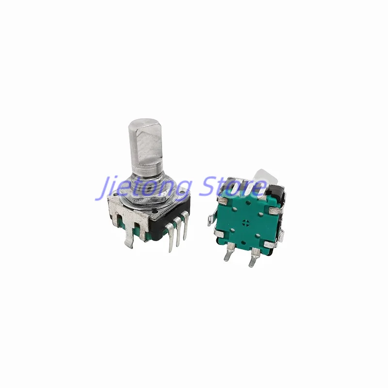2pcs 360 Degree Potentiometer EC12 Rotary Encoder RE12 Audio Coding 5pins 24 Positions With Push Button Switch Handle 15mm